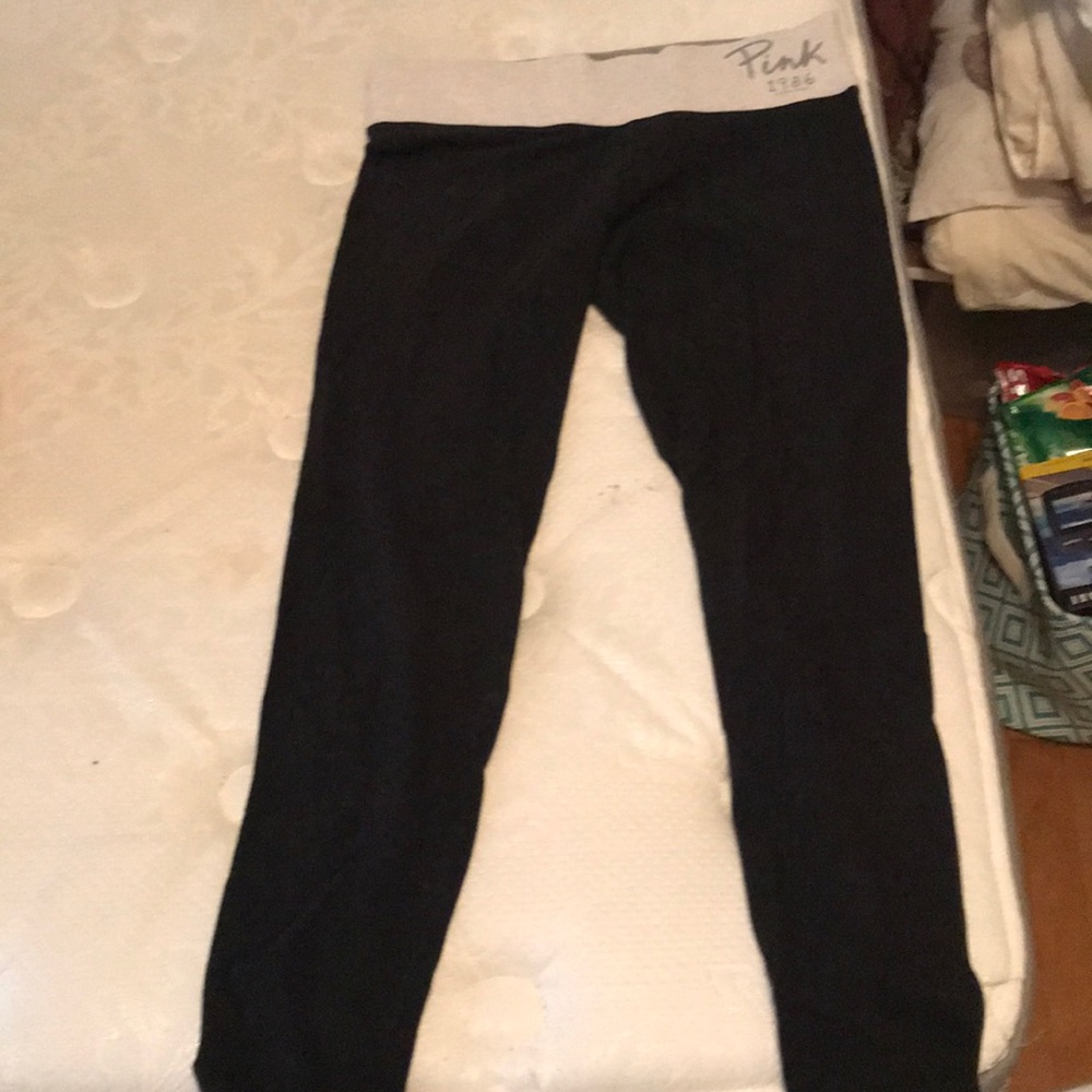 Victoria’s Secret Pink black cotton yoga pants